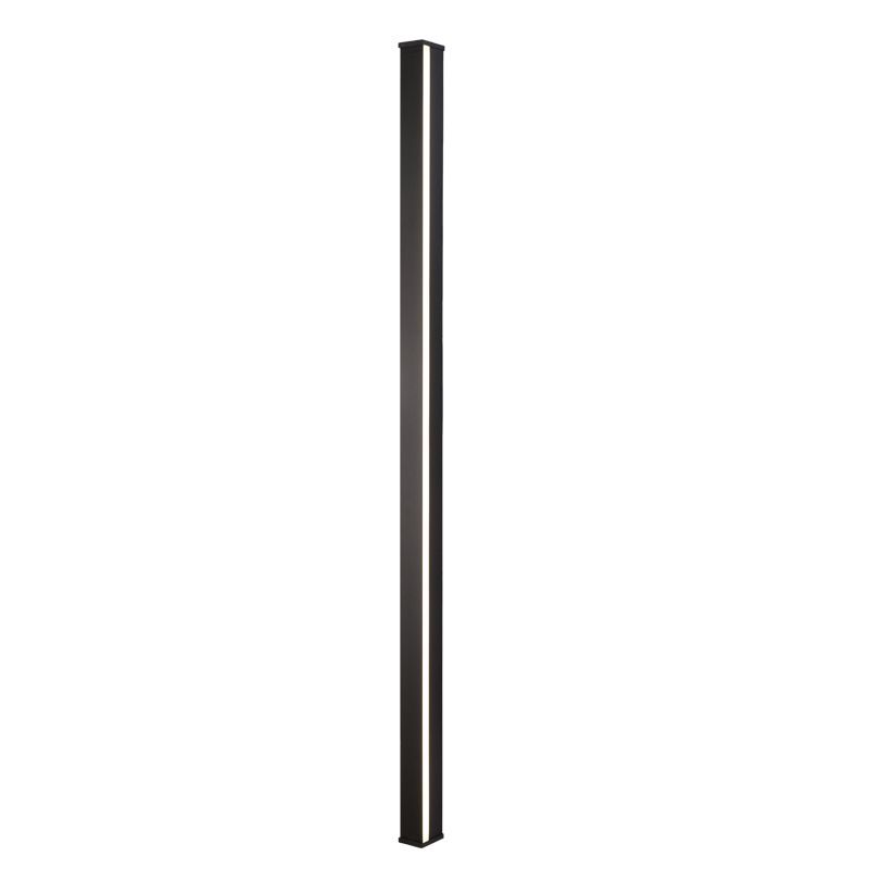 Modern Style Long Strip Shade Wall Sconce Metal 1 Light Sconces in Black for Bedside
