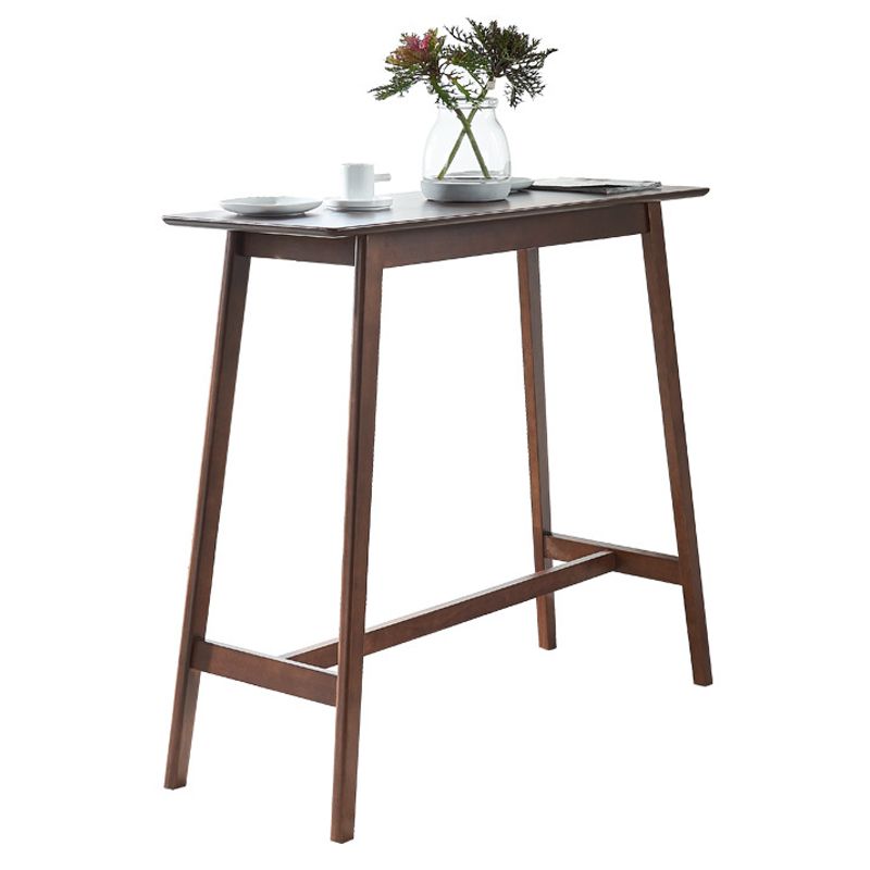 Solid Wood Bar Dining Table Contemporary Bar Table with Brown Base