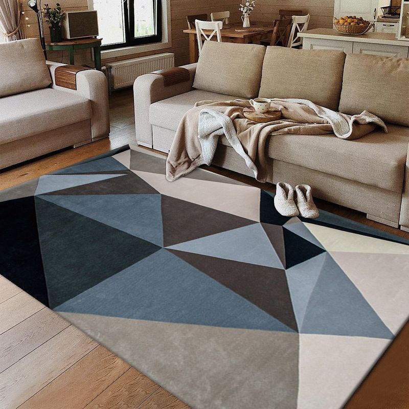 Mehrfarbiger kreativer Indoor-Teppich zeitgenössischer Grafikbereich Teppich Polyester Nicht-Schlupf-Backing Teppich für Wohnkultur