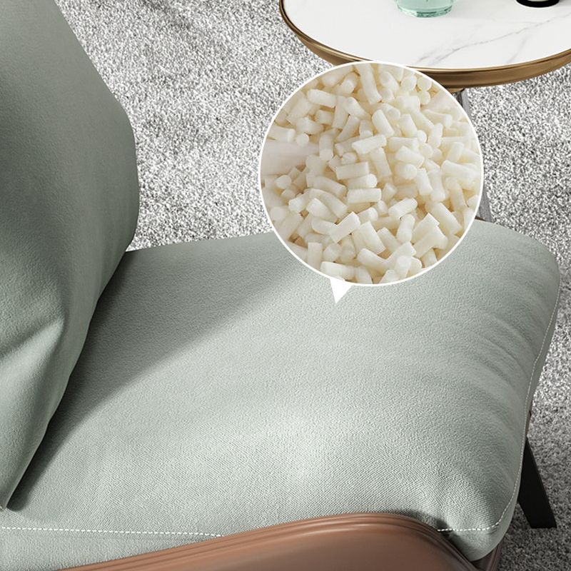 Nordic Style Armless Black Metal Upholstered Chair with Pillow Back