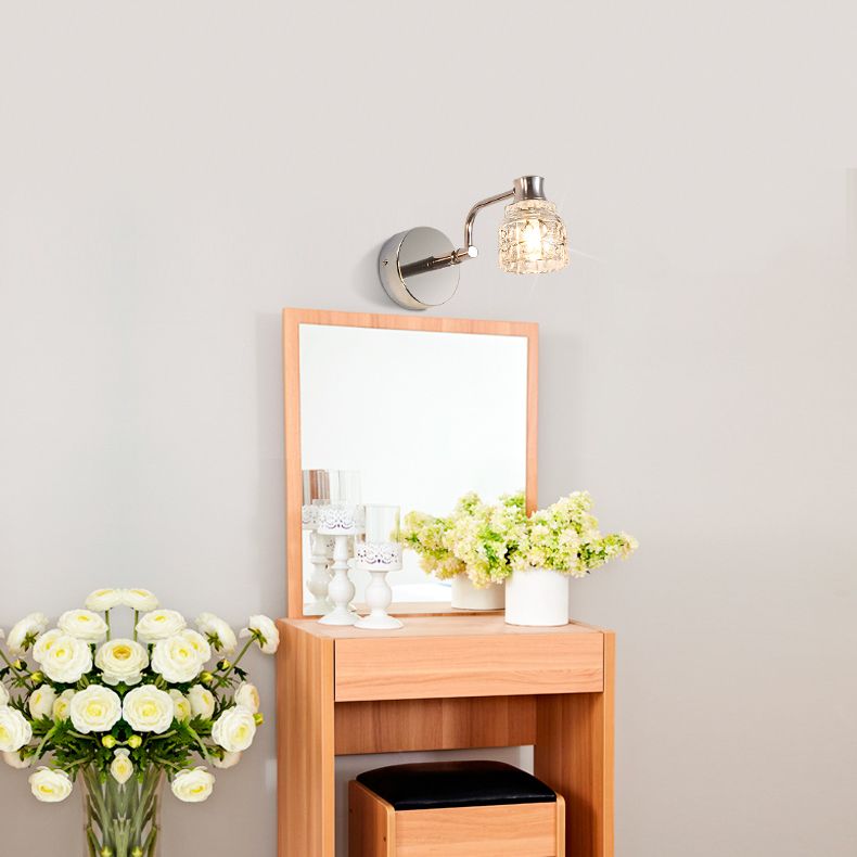 Geometric Vanity Lighting Modern Style Crystal 1 Light Vanity Wall Sconce