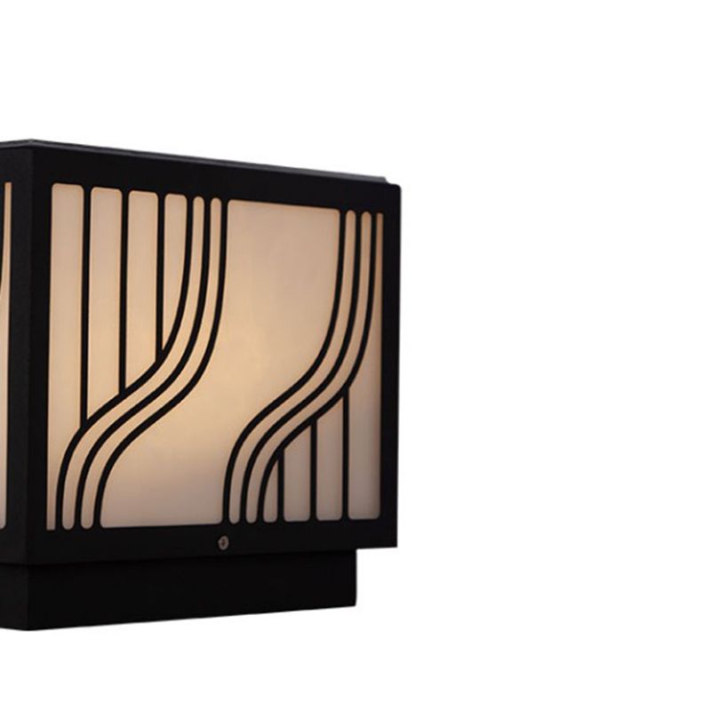 Modern LED Pillar Light Black Solar Lighting Fixture for Garden