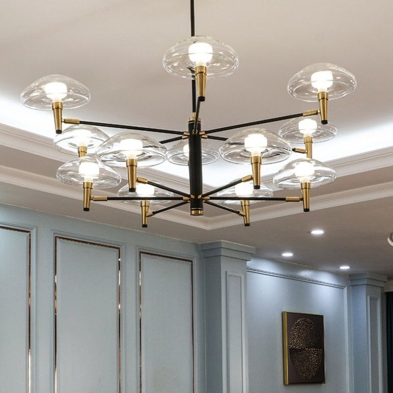 Lámpara de lámpara sombreada de negro simplicidad estilo techo de metal luz colgante de techo