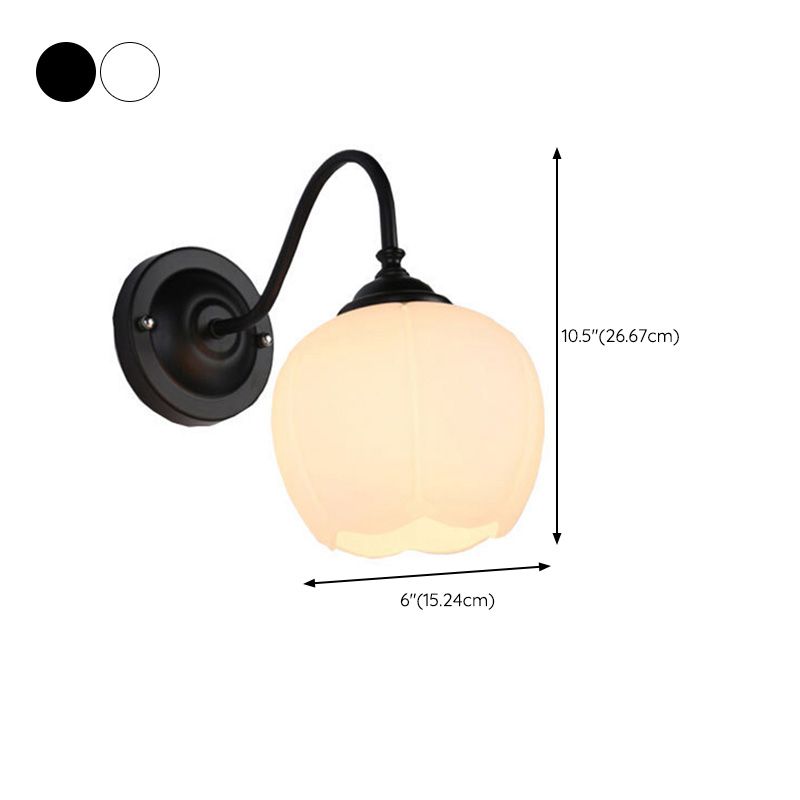 Glass Dome Shape Wall Light Modern Style 1 Light Wall Light Sconce