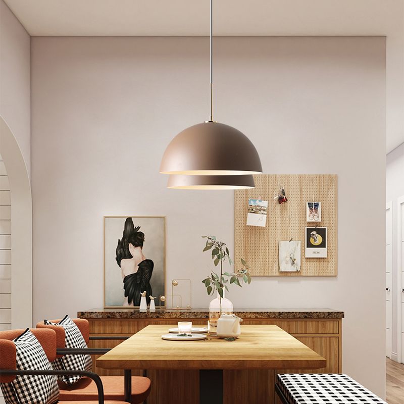 1 Light Metal Pendant Modern Simple Style Ceiling Hanging Light Fixture for Living Room