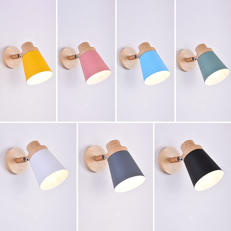 1-Light Tapered Wall Light Sconce Modern Style Metal Wall Mounted Lights
