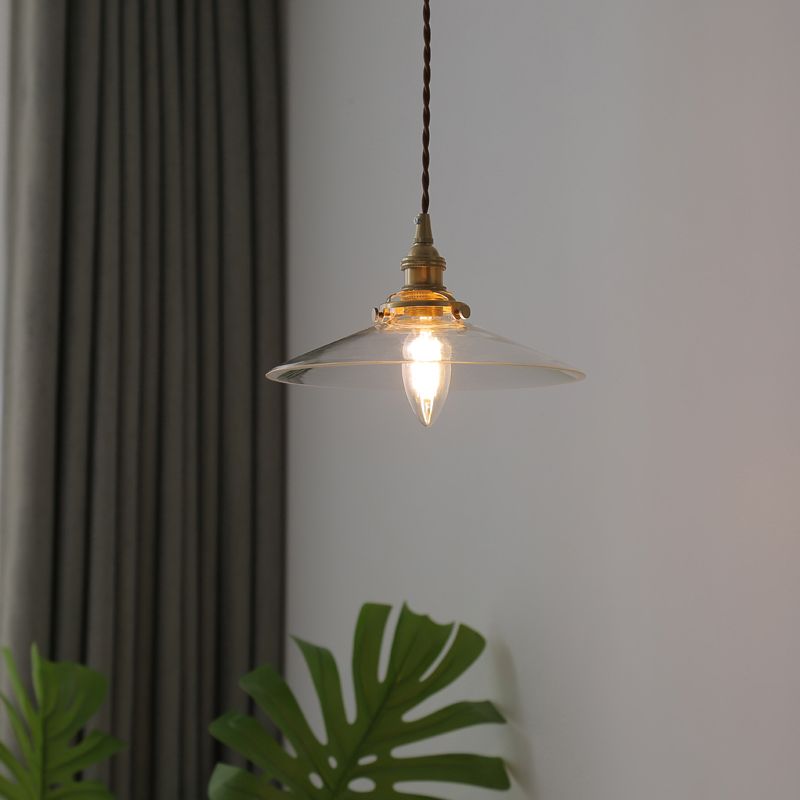Luz de techo acampanado industrial luz colgante colgante de vidrio para comedor para comedor
