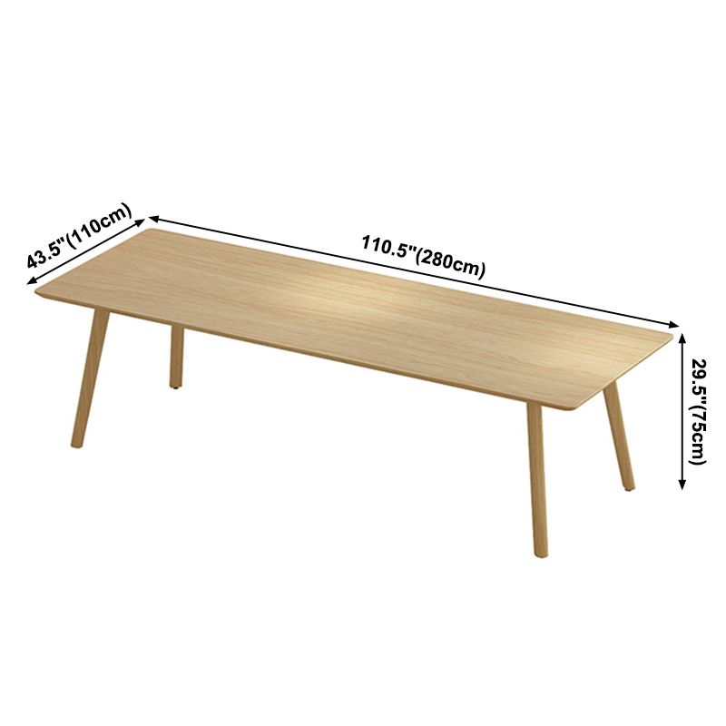 Mesa de comedor rectangular contemporánea de madera maciza mesa de madera con 4 patas