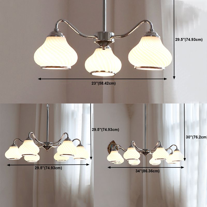 Modern Pendant Light Silver Glass Sputnik Ceiling Light for Living Room
