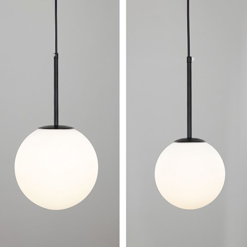Estilo moderno de forma esférica vidrio de iluminación colgante 1 lámpara colgante de luz para sala de estar