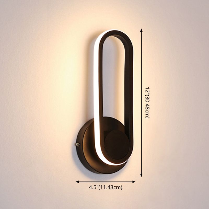 Nordic Modern Simple Rectangular Gold LED Personality Living Room Wall Lamp