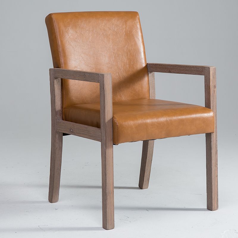Sillón estilo campestre tapizado con respaldo sólido sillón individual de comedor