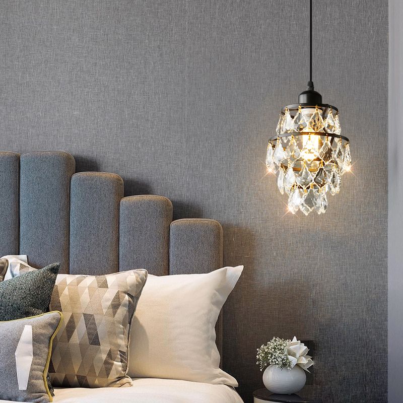 Petite lampe suspendue en cristal élégant