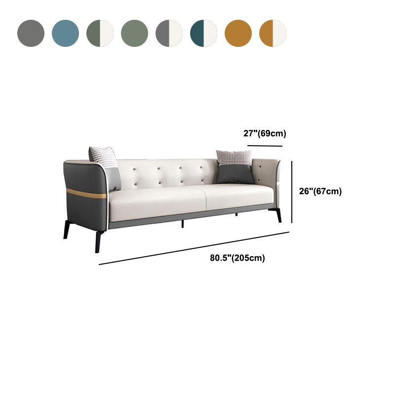 Modern Style Sofa Imitation Leather Sponge Upholstered Overturned Armchair Sofa Bed