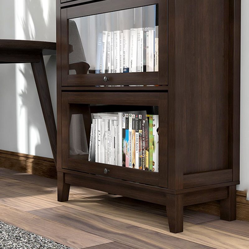 Bookcase Wood Barrister Bookcase Contemporary Vertical Book Shelf with Doors