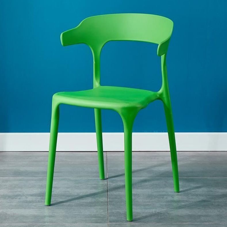Modern Style Arm Chair Plastic Open Back Dining Accent Chair for Kitchen