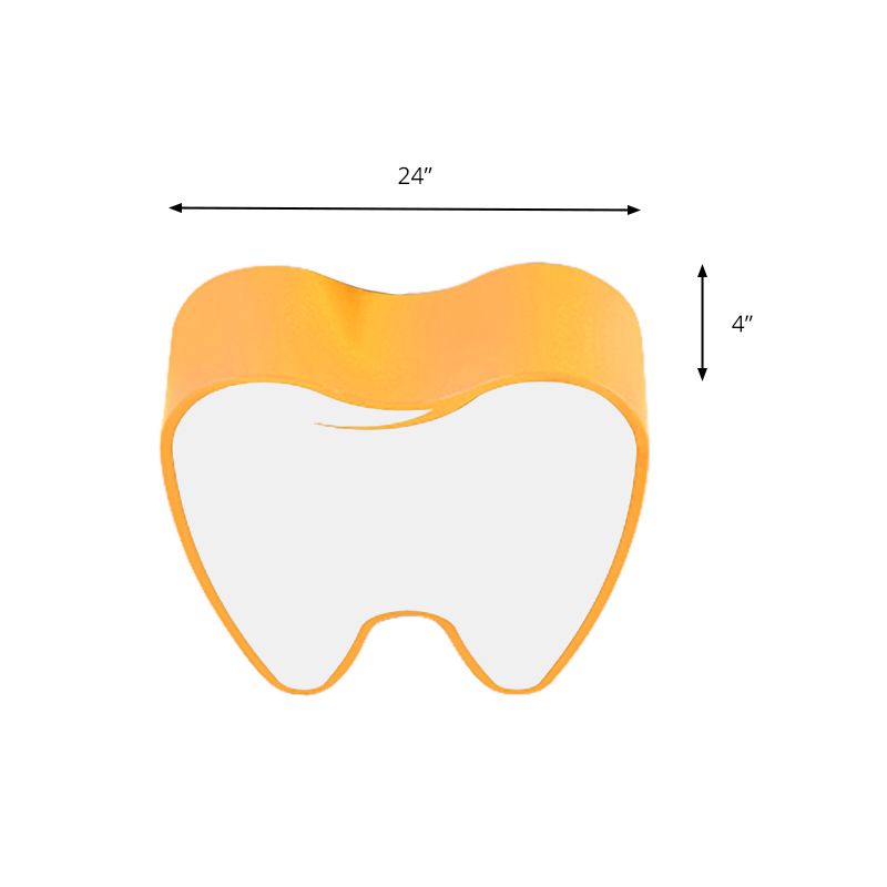 Lámpara de techo de diente pequeño para dormitorio de niños, luz acrílica de montaje empotrado de estilo moderno