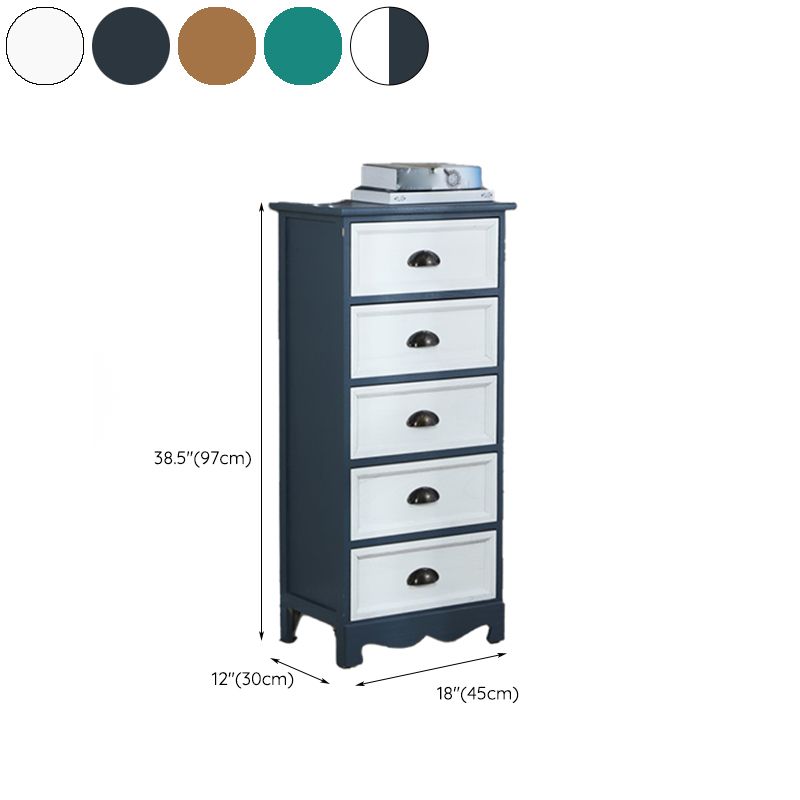 Vertical Nautical Bedroom Storage Chest Wooden Chest with Drawers