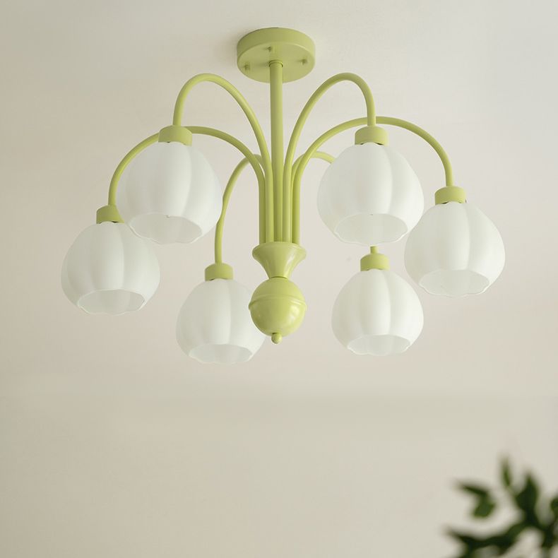 Nordic Ceiling Lamp Glass Flush Mount Light Fixture with Glass Shade for Bedroom