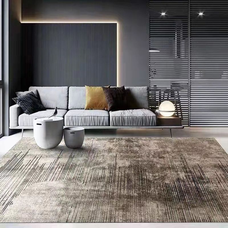 Tapis graphique moderne marron tapis résistant aux taches pour décoration domestique