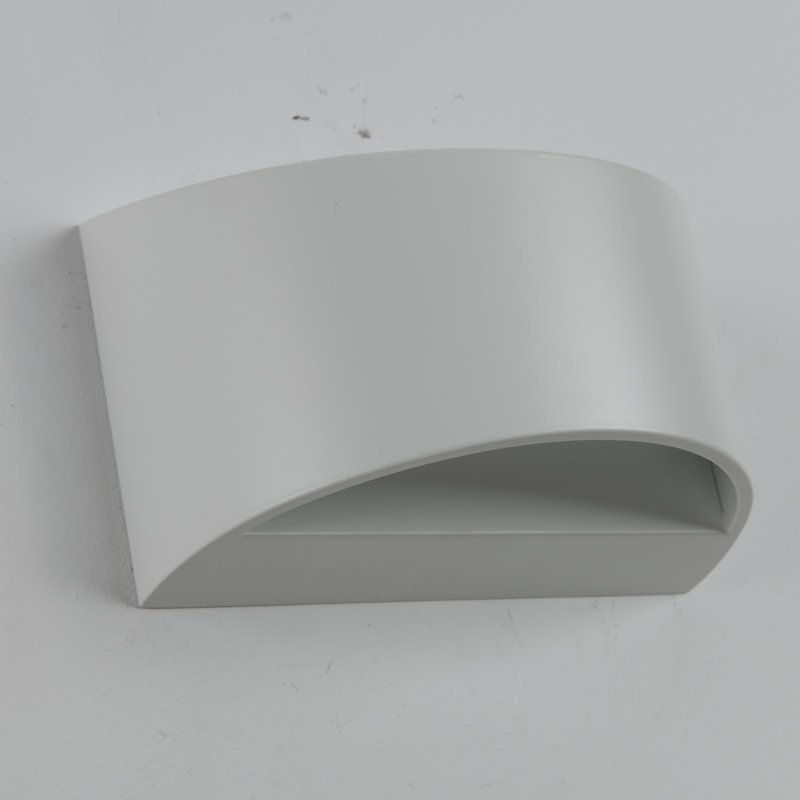 Contemporary Style Half-Cylinder Wall Mounted Light Metal 2 Lights Wall Washer Sconce in White