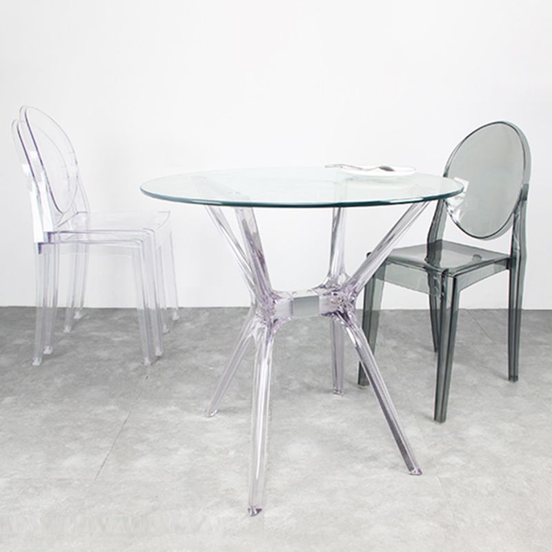 Scandinavian Winehouse Plastic Side Chair Transparent Open Dining Chair (Set of 4)