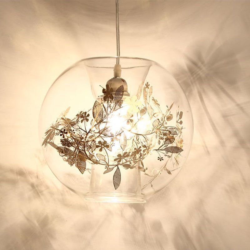 Schlafzimmer Einfache One Lampe Hanging Light Kit Globe Lucency Glass Anhängerlampe