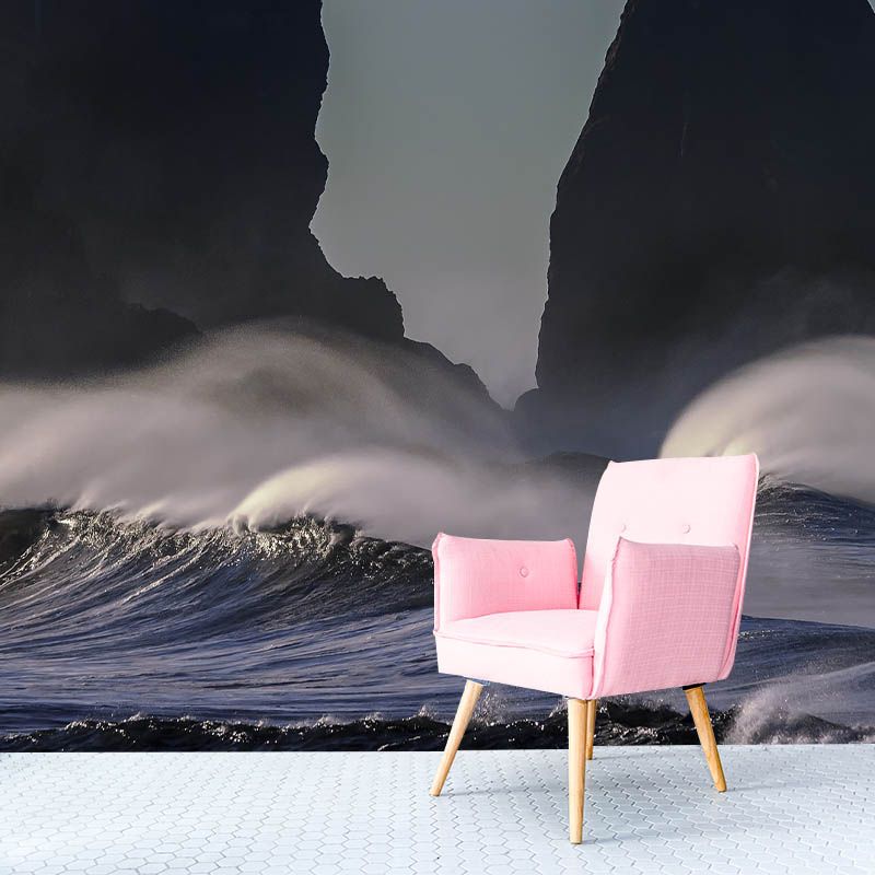 Photography Stain Resistant Wallpaper Bedroom Environmental Indoor Sea Print