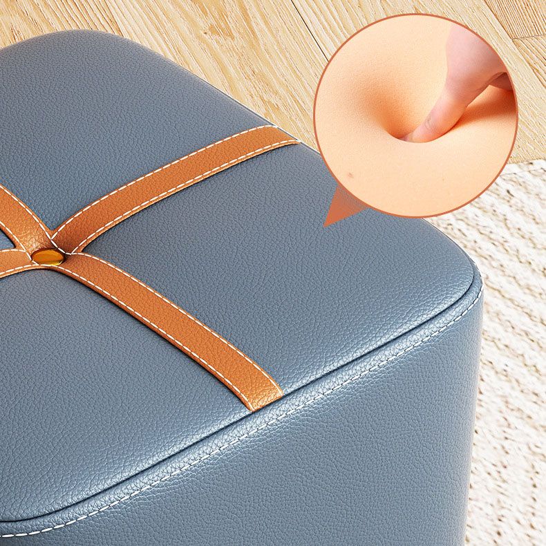 Faux Leather Modern Standard Striped Suqare Cube for Drawing Room