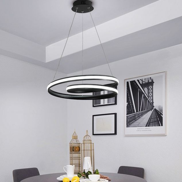 Modern Minimalist LED LED Light Light Alluminio Lampada appesa lineare con ombra acrilica