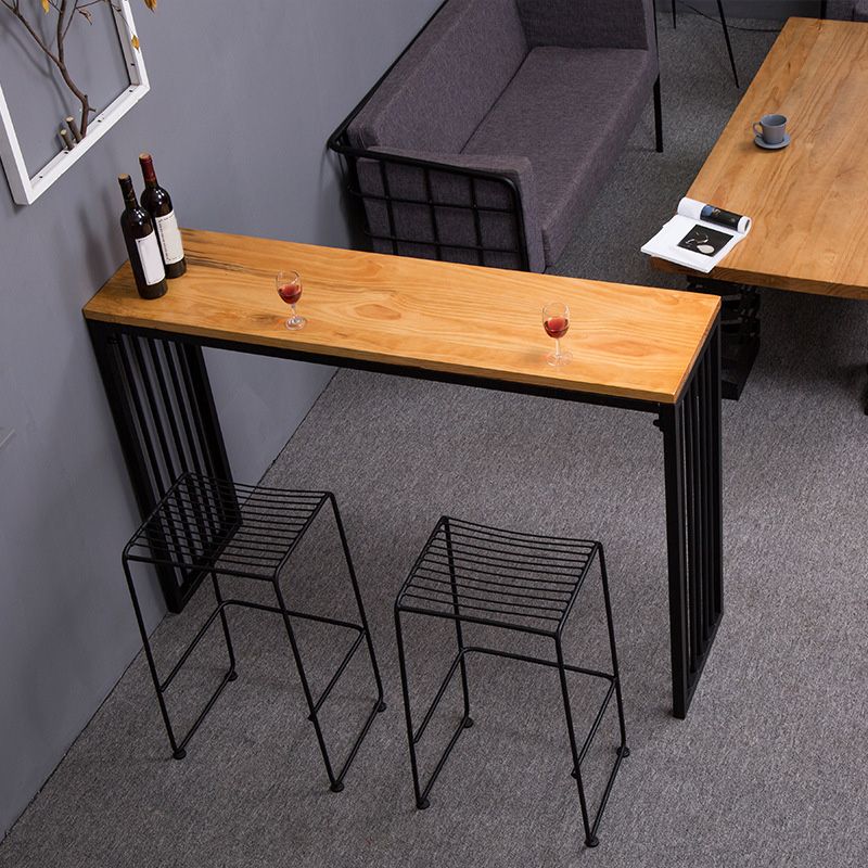 Modern Bar-height Table with Black Base 41.3-inch Height Table for Patio Use