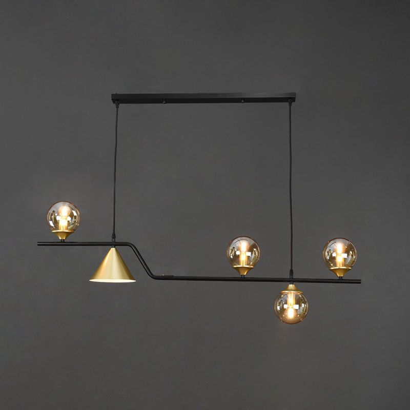 Round Island Lighting Fixture Modern-Style Glass Island Chandelier for Dinning Room