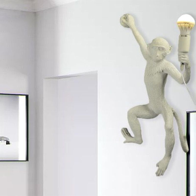 Monkey Monkey Monte Monte Montaggio della parete Art DECO DECO WHITE WALL SCONCE per foyer
