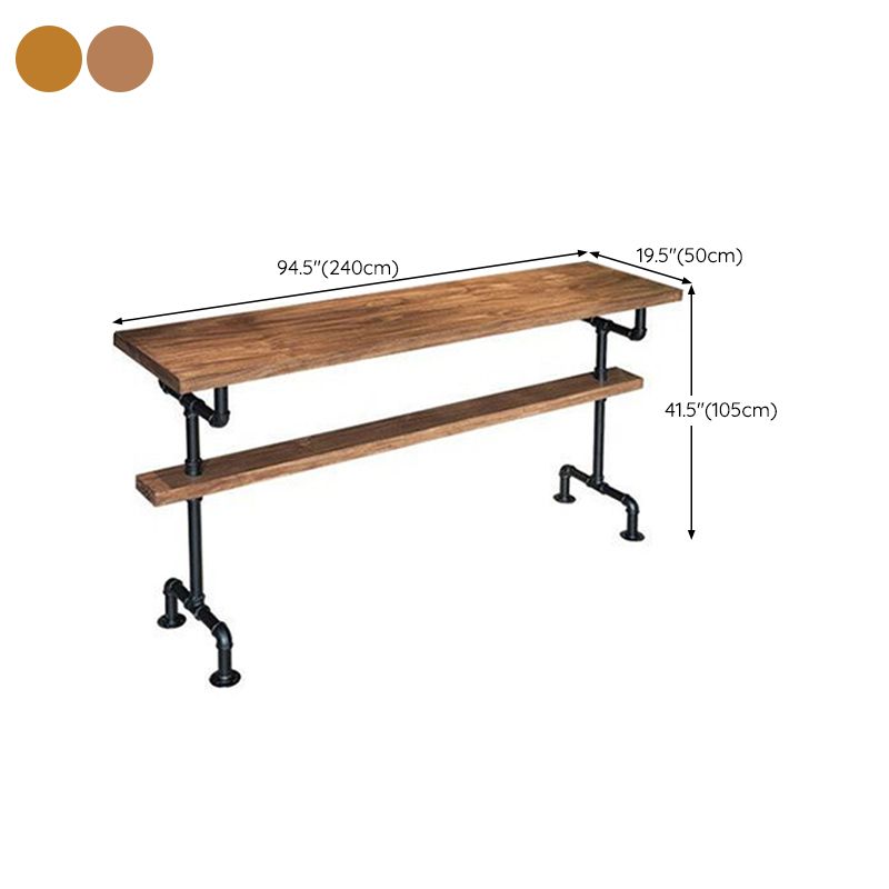 Modern Style Rectangle Bar Table Solid Wood Fixed Bar Dining Table for Indoor