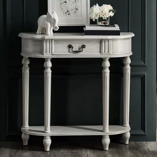 Victorian Wood Console Table Free Form Console Sofa Table for Hall