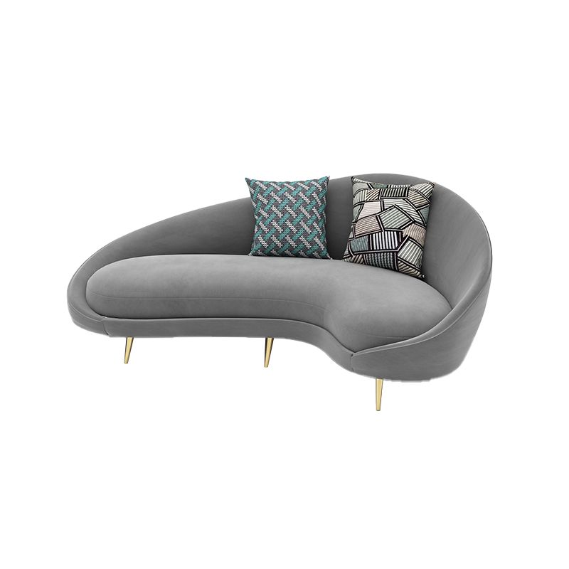 Contemporary Curved Sofa with Slopped Arm for Apartment Sofa