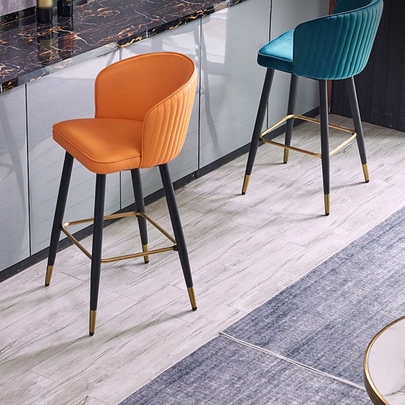 Scandinavian Footrest Home Stool Matte Finish Upholstered Bar Stools