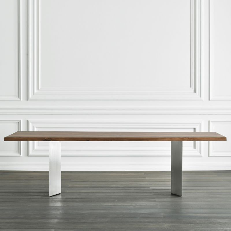 Industrial Solid Wood Table for Restaurant Rectangle Table with Double Pedestal