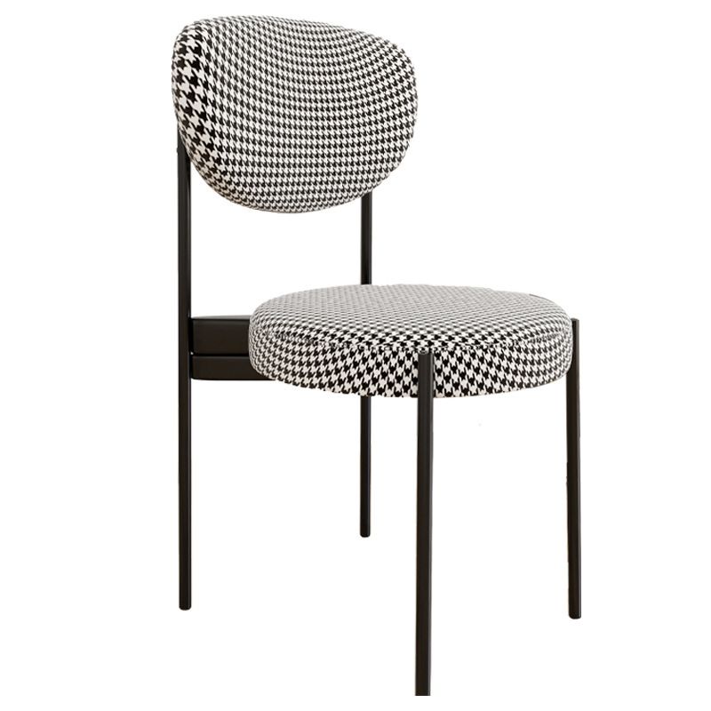 Chaise d'appoint en métal de Style Glam, finition mate, chaise de salle à manger à dossier ouvert pour usage domestique