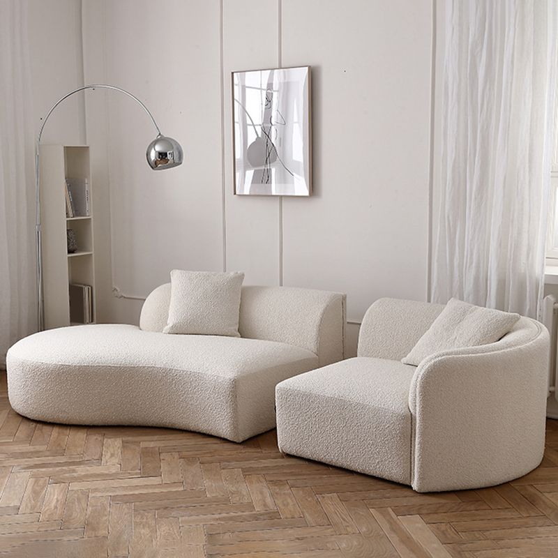 Fabric Scandinavian Curved Sectional 27.55" High Sectional Sofa