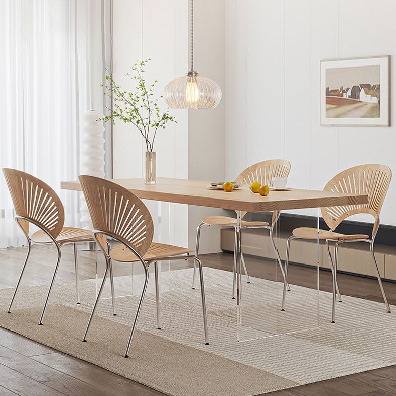 Contemporary Style Rectangle Wood Table Set 1/2/4/5 Pieces Dining Set for Home Use