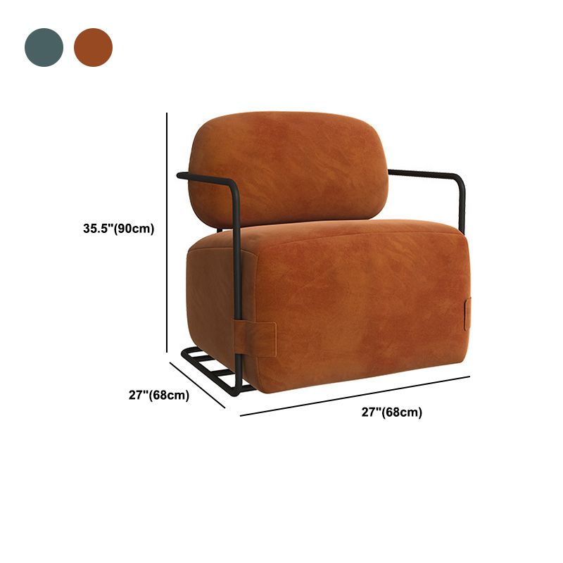 26.77" Wide Metal Arm Chair Velvet Accent Armchair for Bedroom