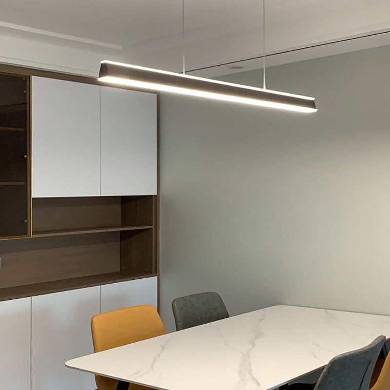 Rechteck Island Leuchte Einfache LED -Restaurant Hängende Lampe mit Acrylschatten
