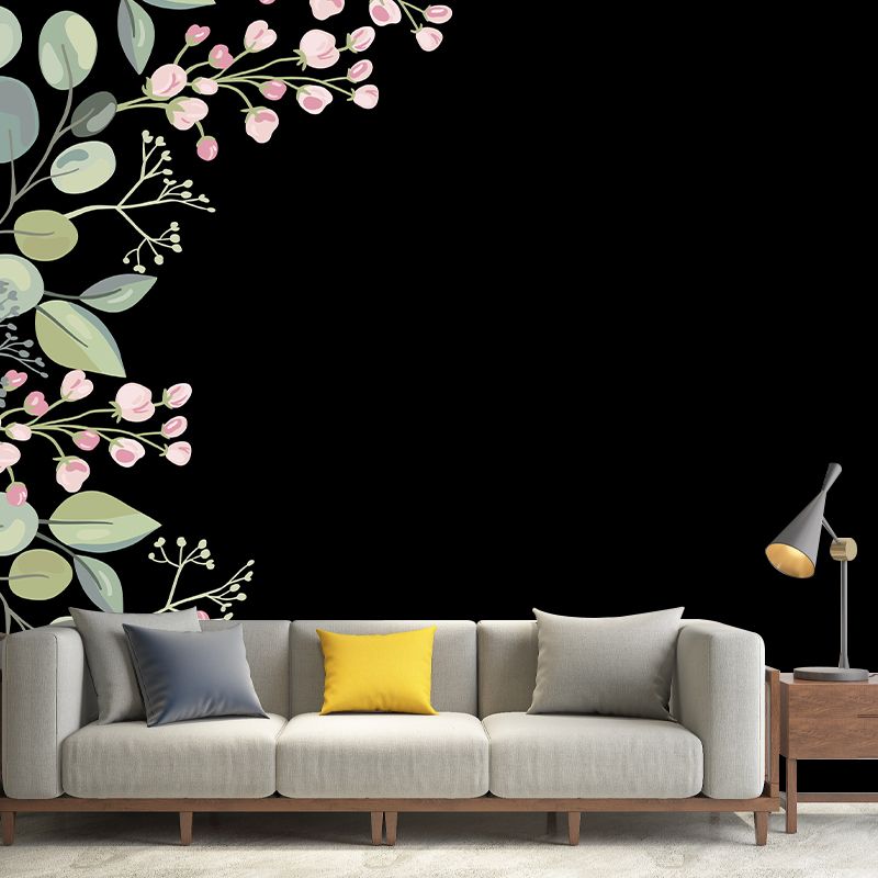 Stain Resistant Tropical Plants Murals Eco-friendly Wallpaper