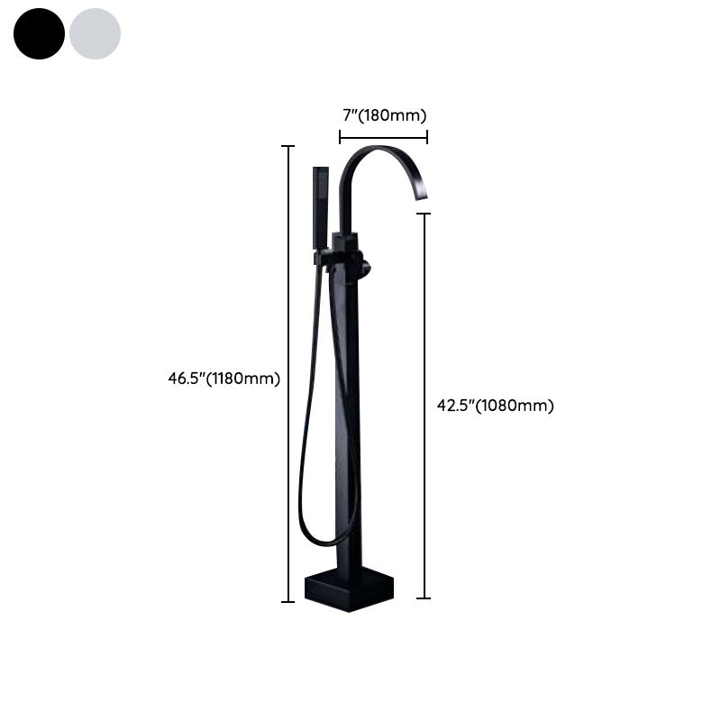 Floor Mounted Metal Freestanding Tub Filler One Hold Freestanding Tub Filler Trim