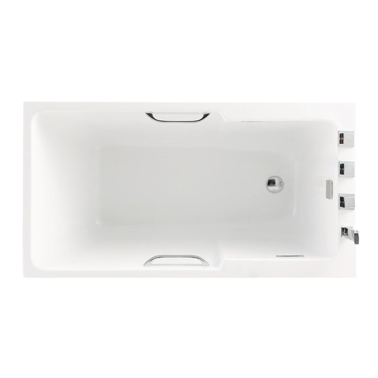 Modern Soaking Acrylic Bathtub Rectangular Drop-in White Bath
