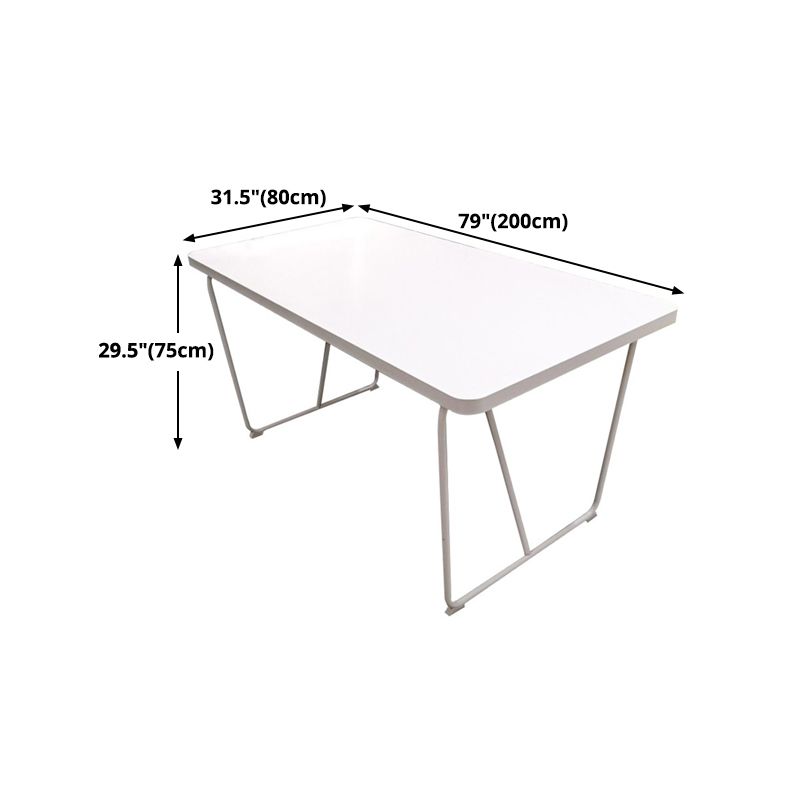 Rectangle Shape Luxury Dining Table White Sled Base Table with Solid Wood