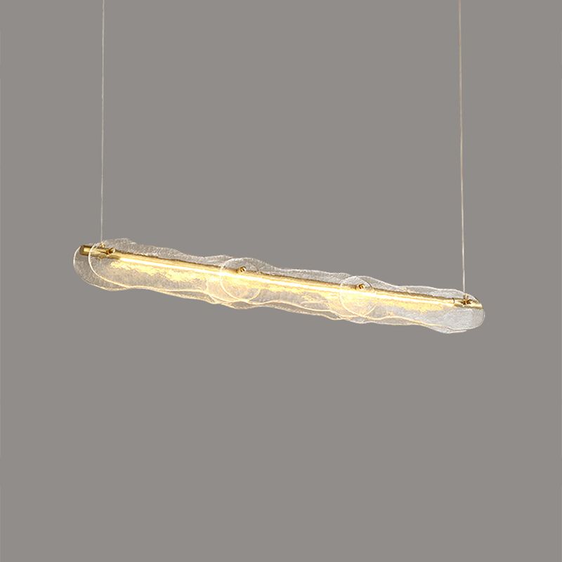 1-leichte Inselbeleuchtung minimaler Stil Linearer Formglasanhänger Beleuchtung