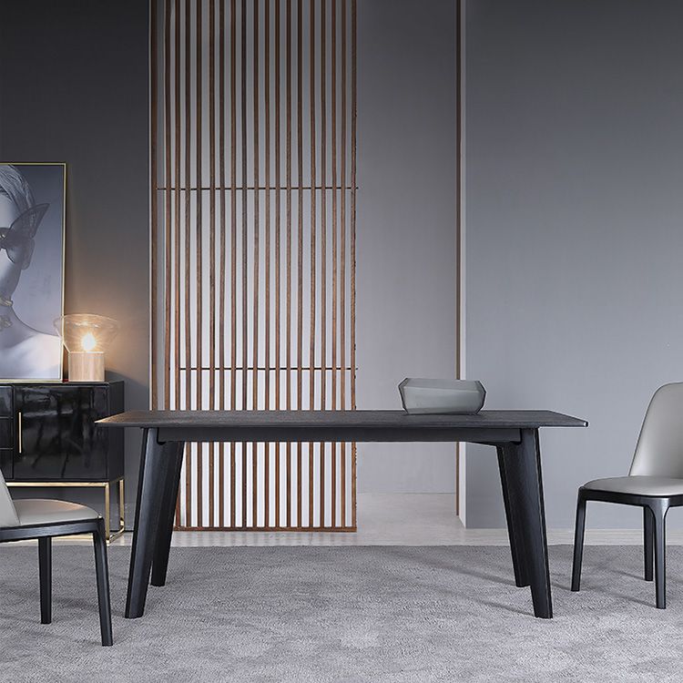 Rectangle 4 Legs Industrial Table Black Fixed Table of Sintered Stone
