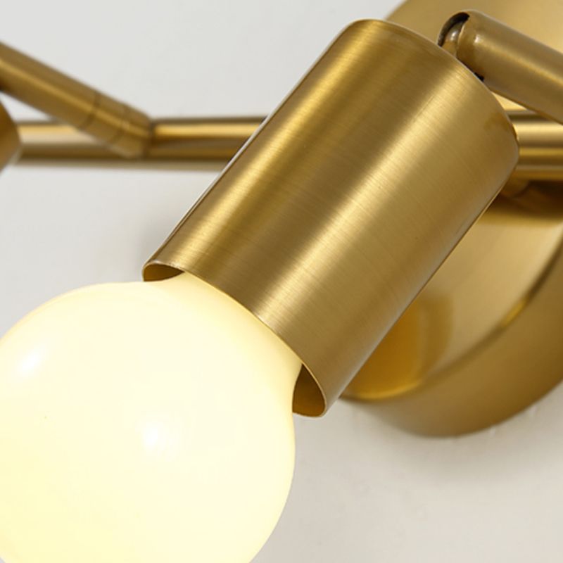 Metal Brass Wall Sconce Linear LED 2/3/4-Bulb Traditional Vanity Wall Light for Bathroom